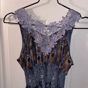 Beautiful peacock chiffon dress